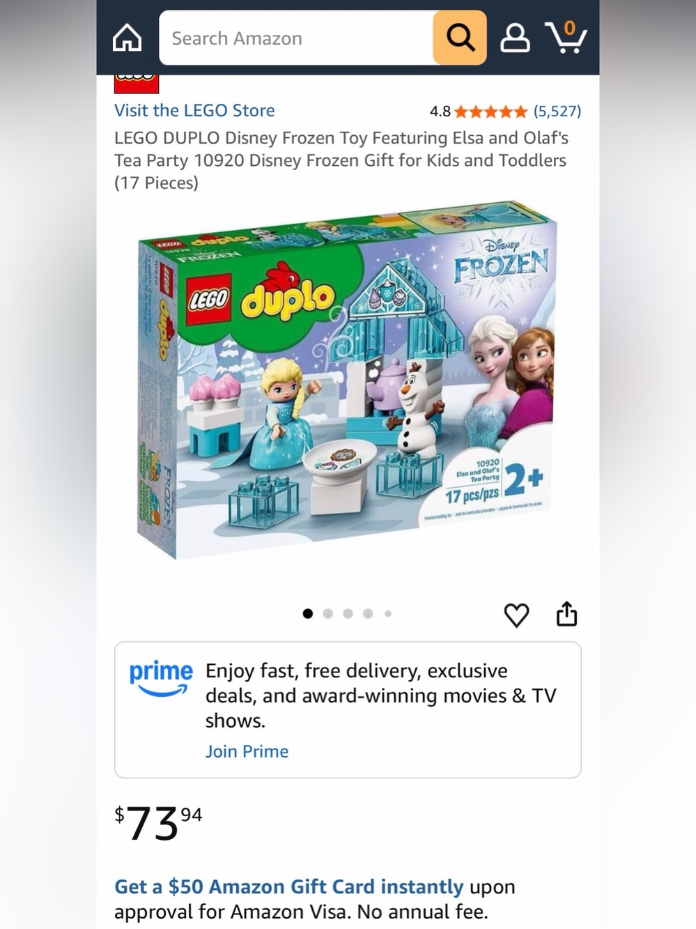 LEGO DUPLO: Elsa and Olaf's Tea Party (10920) Used With Creases In Box - Picture 3 of 10